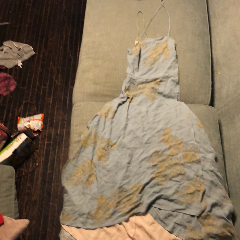 Gorgeous palm tree sun dress with cross cross back